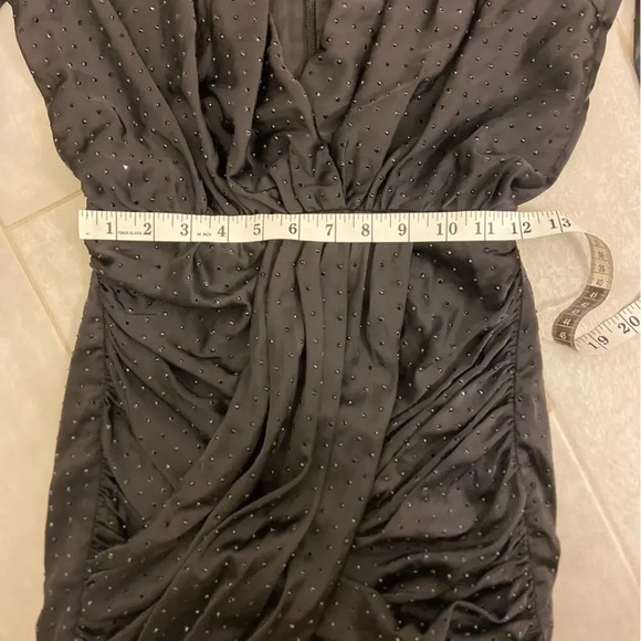 House of CB Tatja Deep V Crystal Studded Mini Dress Black Size Small - Picture 12 of 12